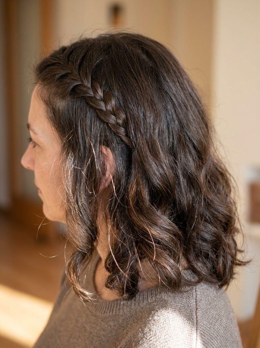 Offene Haare mit seitlichem Flechtdetail - Frisuren für offene Haare